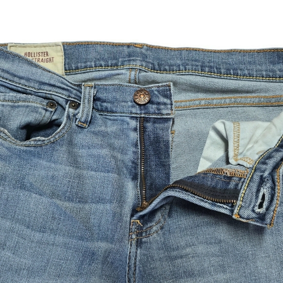 Hollister Jeans Mens 29x30" Blue Slim Straight Denim Pants Casual - Picture 3 of 10